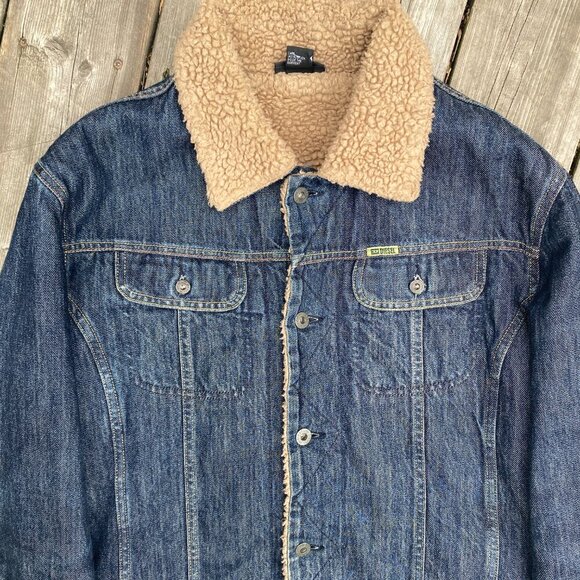 Vintage 2002 Diesel Gregg Fur Sherpa Jacket XL Blue - Picture 12 of 14